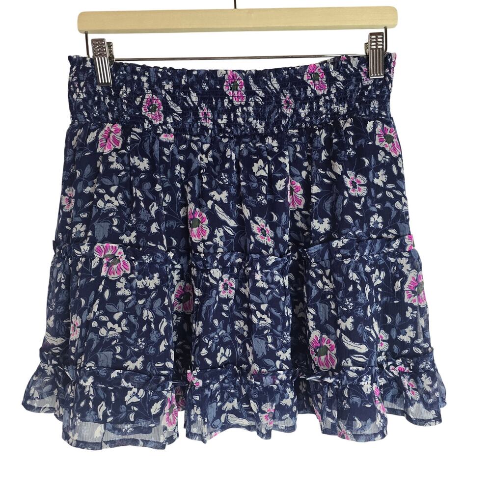 Vineyard Vines Helenium Ruffle Tiered Skirt Deep Bay Floral NWT Size‎ L